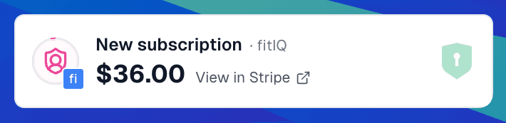 Desktop notification showing Stripe event alert